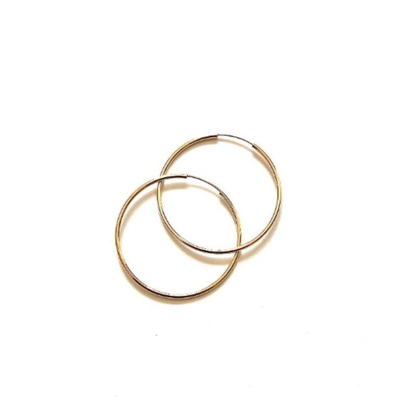 14k Real Gold hoop earrings | hoop earrings | 1.5 mm thickness | Real Gold | - Picture 8 of 9